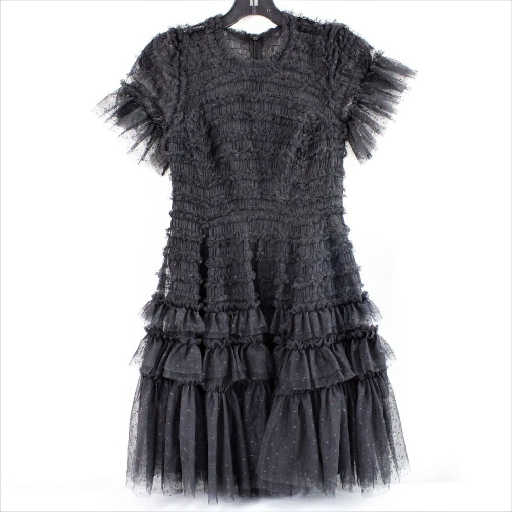 Needle & Thread Black Ruffle Mini Dress - Picture 4 of 12